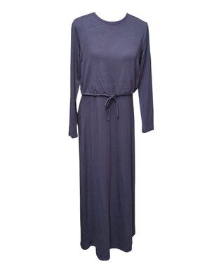 Link + Luxe Women's Medium Navy Blue Long Sleeve Maxi Dress NWT